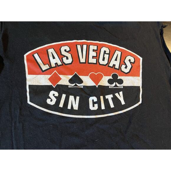 Las Vegas Sin City Sleeveless T-Shirt Large Black Casino Gambling Graphic - Picture 3 of 6